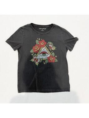 lucky brand bedazzled tshirt size M